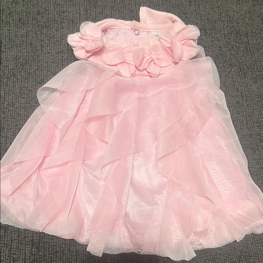 Charming Pink Ruffled Kids Dress